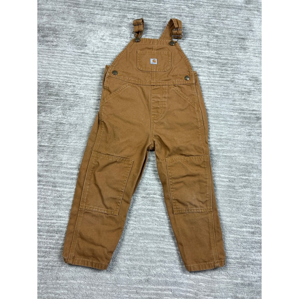 Carhartt Overalls Toddler 3T Brown OX8609-B Bib Canvas Double Knee Workwear